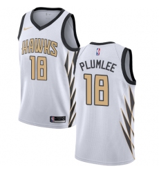 Women's Nike Atlanta Hawks #18 Miles Plumlee Swingman White NBA Jersey - City Edition