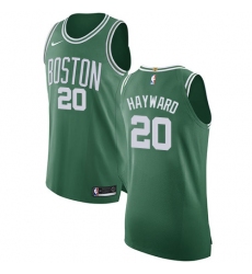 Men's Nike Boston Celtics #20 Gordon Hayward Authentic Green(White No.) Road NBA Jersey - Icon Edition