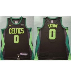 Men's Boston Celtics #0 Jayson Tatum Black 2024-25 City Edition Statement Edition Stitched Basketball Jersey