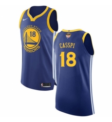 Men's Nike Golden State Warriors #18 Omri Casspi Authentic Royal Blue Road 2018 NBA Finals Bound NBA Jersey - Icon Edition