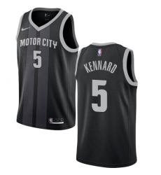 Men's Nike Detroit Pistons #5 Luke Kennard Swingman Black NBA Jersey - City Edition