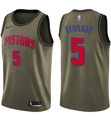 Men's Nike Detroit Pistons #5 Luke Kennard Swingman Green Salute to Service NBA Jersey