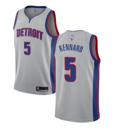 Women's Nike Detroit Pistons #5 Luke Kennard Authentic Silver NBA Jersey Statement Edition