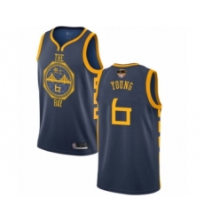 Men's Golden State Warriors #6 Nick Young Swingman Navy Blue Basketball 2019 Basketball Finals Bound Jersey - City Edition