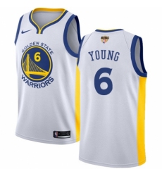 Women's Nike Golden State Warriors #6 Nick Young Authentic White Home 2018 NBA Finals Bound NBA Jersey - Association Edition