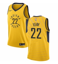 Women's Nike Indiana Pacers #22 T. J. Leaf Swingman Gold NBA Jersey Statement Edition