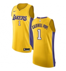 Men's Nike Los Angeles Lakers #1 Kentavious Caldwell-Pope Authentic Gold Home NBA Jersey - Icon Edition