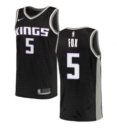 Men's Nike Sacramento Kings #5 De'Aaron Fox Swingman Black NBA Jersey Statement Edition