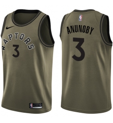 Men's Nike Toronto Raptors #3 OG Anunoby Swingman Green Salute to Service NBA Jersey