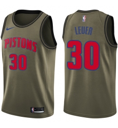 Youth Nike Detroit Pistons #30 Jon Leuer Swingman Green Salute to Service NBA Jersey