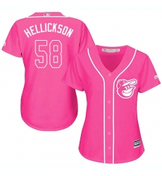 Women's Majestic Baltimore Orioles #58 Jeremy Hellickson Replica Pink Fashion Cool Base MLB Jersey