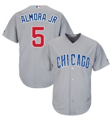 Men's Majestic Chicago Cubs #5 Albert Almora Jr Replica Grey Road Cool Base MLB Jersey