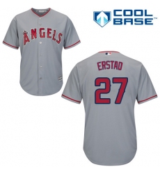 Men's Majestic Los Angeles Angels of Anaheim #27 Darin Erstad Replica Grey Road Cool Base MLB Jersey