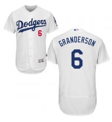 Men's Majestic Los Angeles Dodgers #6 Curtis Granderson White Flexbase Authentic Collection MLB Jersey
