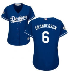 Women's Majestic Los Angeles Dodgers #6 Curtis Granderson Authentic Royal Blue Alternate 2017 World Series Bound Cool Base MLB Jersey