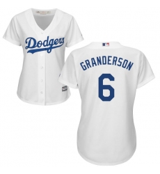 Women's Majestic Los Angeles Dodgers #6 Curtis Granderson Authentic White Home Cool Base MLB Jersey