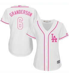 Women's Majestic Los Angeles Dodgers #6 Curtis Granderson Replica White Fashion Cool Base MLB Jersey