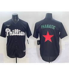 Men's Philadelphia Phillies Phanatic Black Lights Out Limited Stitched Baseball Jersey