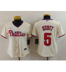 Women's Philadelphia Phillies #5 Bryson Stott Cream Cool Base Jersey