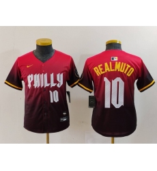 Youth Philadelphia Phillies #10 JT Realmuto Number Red 2024 City Connect Limited Jersey