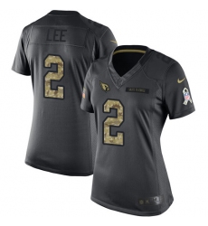 Women's Nike Arizona Cardinals #2 Andy Lee Limited Black 2016 Salute to Service NFL Jersey