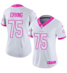 Women's Nike Kansas City Chiefs #75 Cameron Erving Limited White/Pink Rush Fashion NFL Jersey
