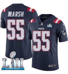 Men's Nike New England Patriots #55 Cassius Marsh Limited Navy Blue Rush Vapor Untouchable Super Bowl LII NFL Jersey