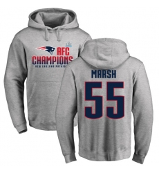Nike New England Patriots #55 Cassius Marsh Heather Gray 2017 AFC Champions Pullover Hoodie