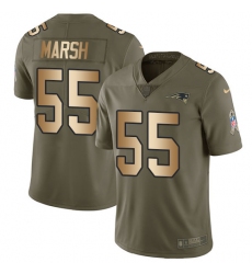 Youth Nike New England Patriots #55 Cassius Marsh Limited Olive/Gold 2017 Salute to Service NFL Jersey