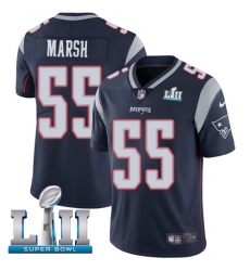 Youth Nike New England Patriots #55 Cassius Marsh Navy Blue Team Color Vapor Untouchable Limited Player Super Bowl LII NFL Jersey