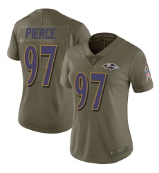 Women's Nike Baltimore Ravens #97 Michael Pierce Limited Olive 2017 Salute to Service NFL Jersey