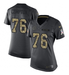 Women's Nike Chicago Bears #76 Tom Compton Limited Black 2016 Salute to Service NFL Jersey
