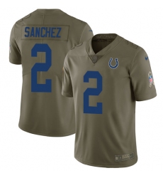Men's Nike Indianapolis Colts #2 Rigoberto Sanchez Limited Olive 2017 Salute to Service NFL Jersey