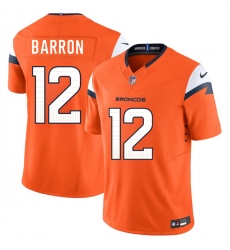 Men's Denver Broncos #12 Jahdae Barron Orange 2025 Draft F.U.S.E. Vapor Limited Football Stitched Jersey