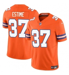 Men's Denver Broncos #37 Audric Estime Orange F.U.S.E. Mile High Collection 1977 Throwback Vapor Limited Football Stitched Jersey