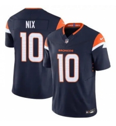 Youth Denver Broncos #10 Bo Nix Blue F U S E Vapor Limited Stitched Football Jersey