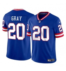 Men's New York Giants #20 Eric Gray Royal Throwback Vapor Untouchable Limited Football Stitched Jersey