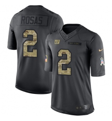 Men's Nike New York Giants #2 Aldrick Rosas Limited Black 2016 Salute to Service NFL Jersey