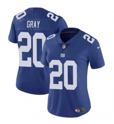 Women's New York Giants #20 Eric Gray Blue Vapor Stitched Jersey(Run Small)