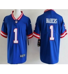 Youth New York Giants #1 Malik Nabers Limited Blue Classic Vapor Jersey
