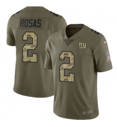 Youth Nike New York Giants #2 Aldrick Rosas Limited Olive/Camo 2017 Salute to Service NFL Jersey