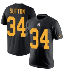 Nike Pittsburgh Steelers #34 Cameron Sutton Black Rush Pride Name & Number T-Shirt