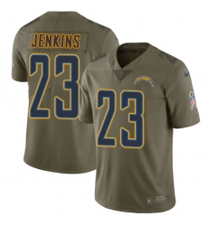 Men's Nike Los Angeles Chargers #23 Rayshawn Jenkins Limited Olive 2017 Salute to Service NFL Jersey