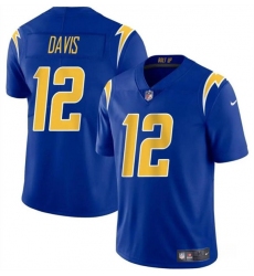 Men's Los Angeles Chargers #12 Derius Davis Royal 2024 Vapor Limited Football Stitched Jersey