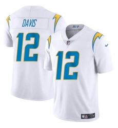 Men's Los Angeles Chargers #12 Derius Davis White 2024 Vapor Limited Football Stitched Jersey