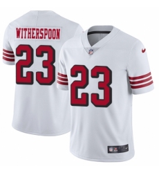 Men's Nike San Francisco 49ers #23 Ahkello Witherspoon Limited White Rush Vapor Untouchable NFL Jersey