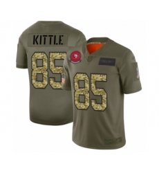 Men's San Francisco 49ers #85 George Kittle 2019 Olive Camo Salute to Service Limited Jersey