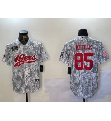 Men's San Francisco 49ers #85 George Kittle Arctic Camo 2024 Salute to Service Stitched Baseball Jersey