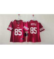 Women's San Francisco 49ers #85 George Kittle Red Vapor Football Stitched Jersey(Run Small)