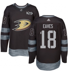 Men's Adidas Anaheim Ducks #18 Patrick Eaves Authentic Black 1917-2017 100th Anniversary NHL Jersey